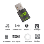 gearup 600mbps dual band wifi + bluetooth adapter